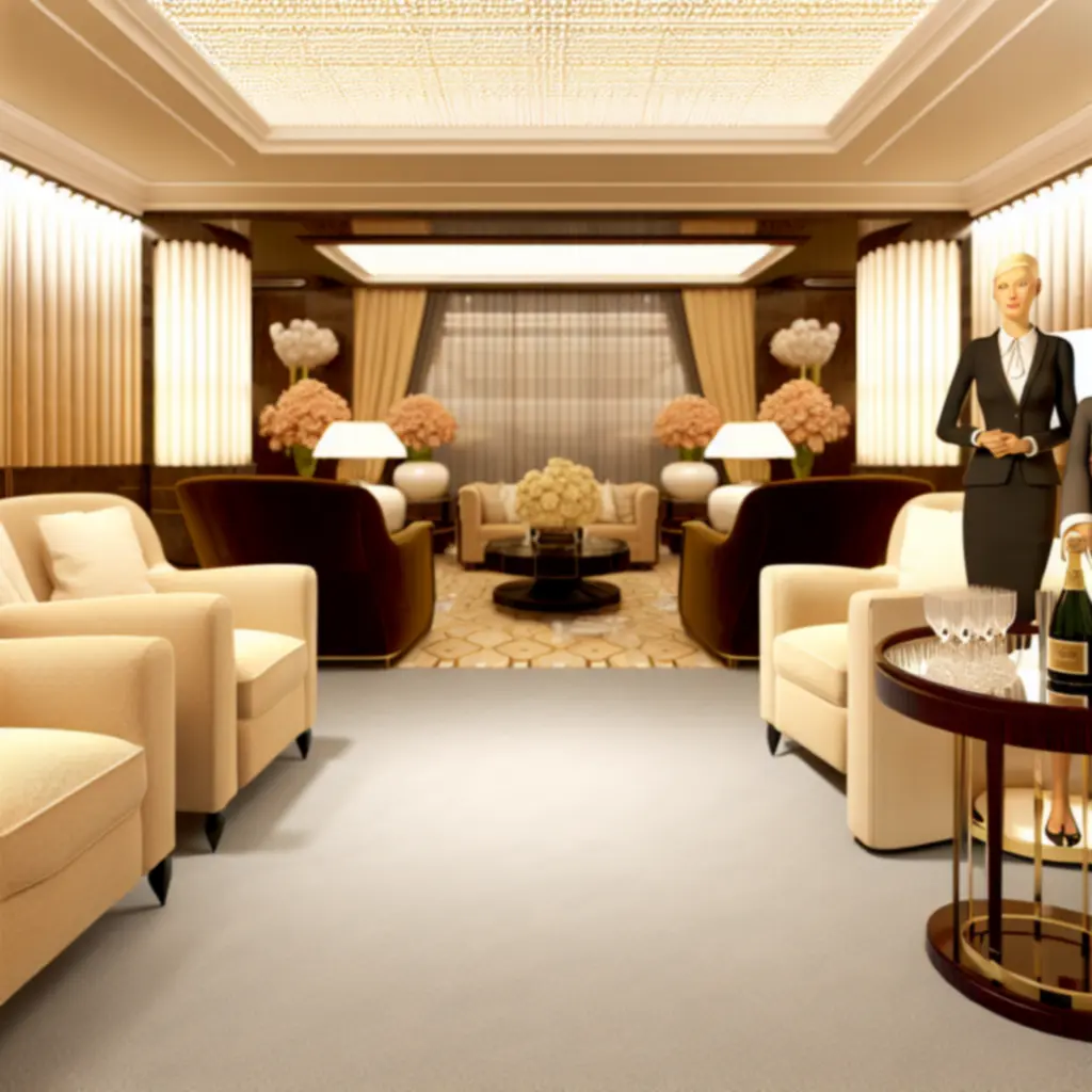 Private lounge met VIP-service en champagne